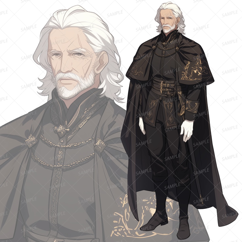 【背景透過_立ち絵】老人貴族B【ファンタジー】