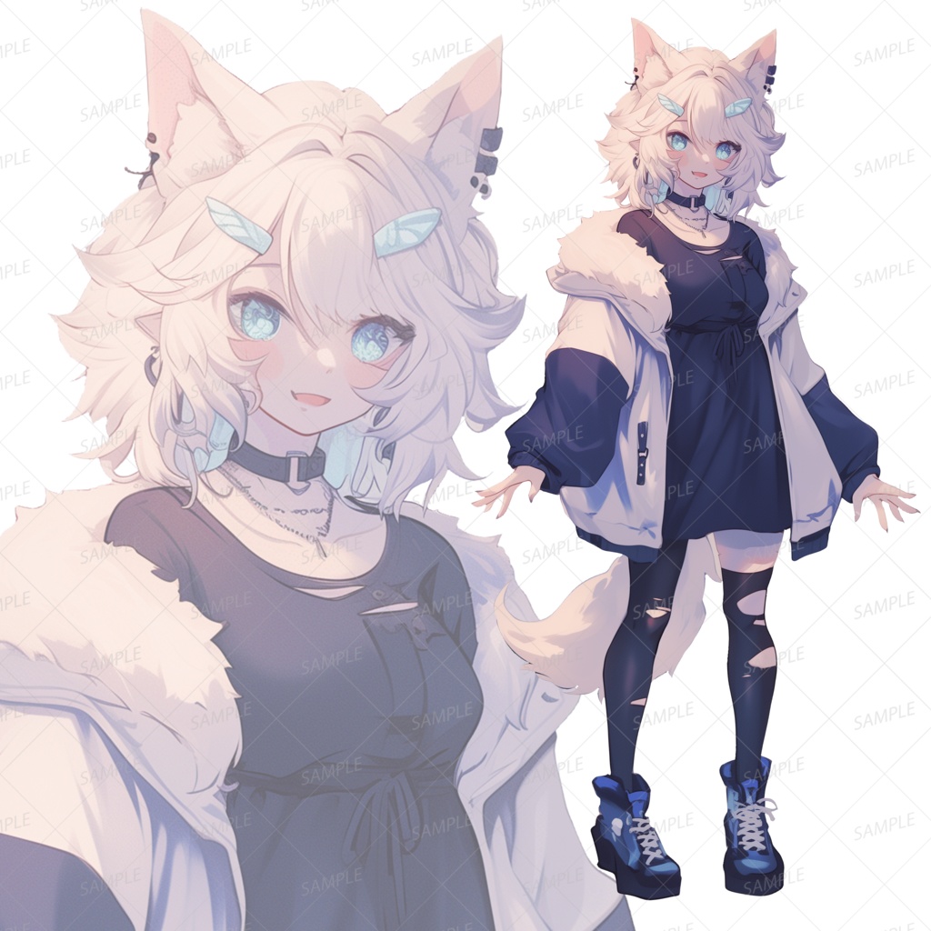 【背景透過_立ち絵】獣人少女A【ファンタジー】