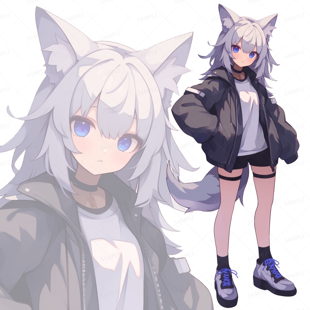 【背景透過_立ち絵】獣人少女C【ファンタジー】