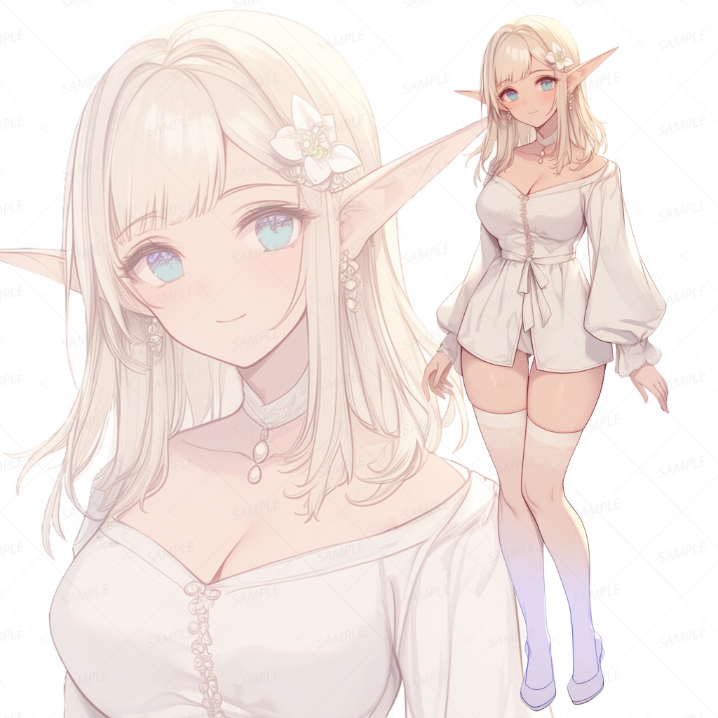【背景透過_立ち絵】エルフB【ファンタジー】