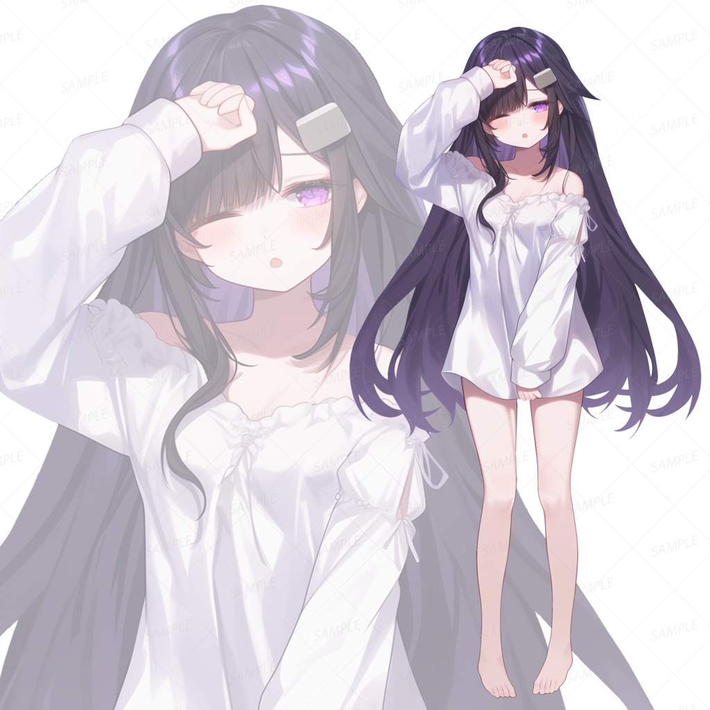 【背景透過_立ち絵】パジャマ少女B【現代】