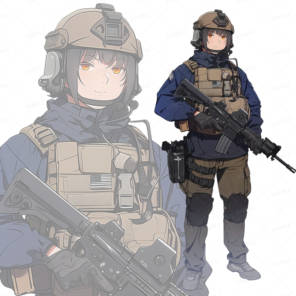 【背景透過_立ち絵】軍人I【ミリタリー】