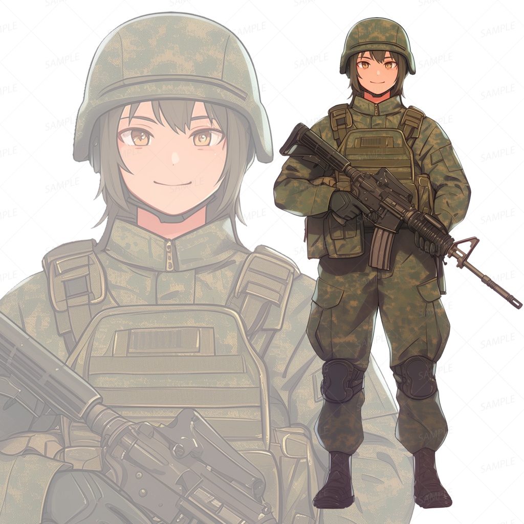 【背景透過_立ち絵】軍人K【ミリタリー】