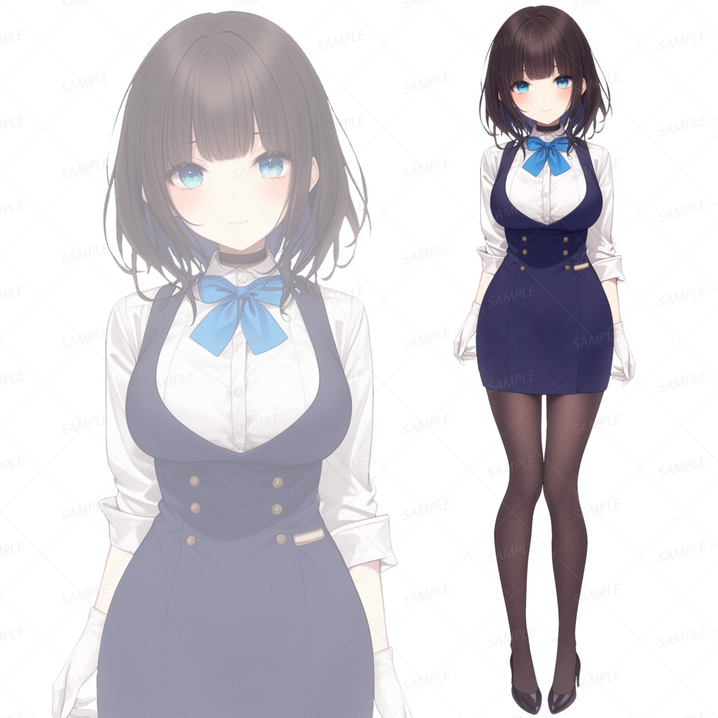 【背景透過_立ち絵】受付嬢A【ファンタジー】