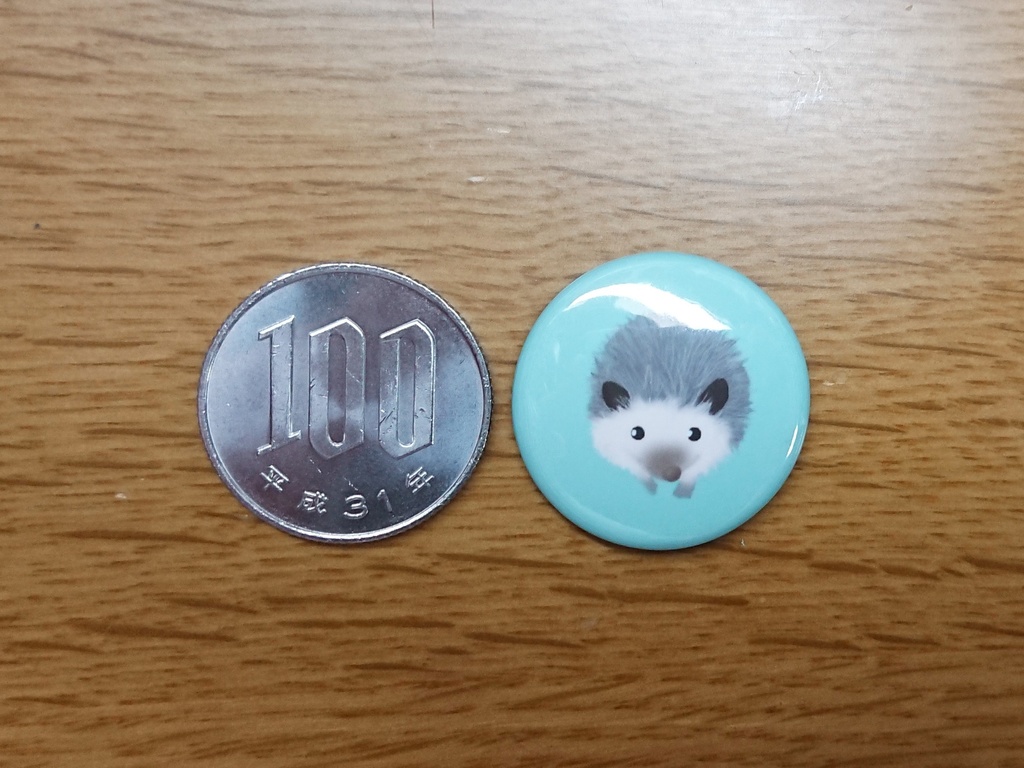 ハリネズミ缶バッジ