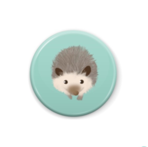 ハリネズミ缶バッジ