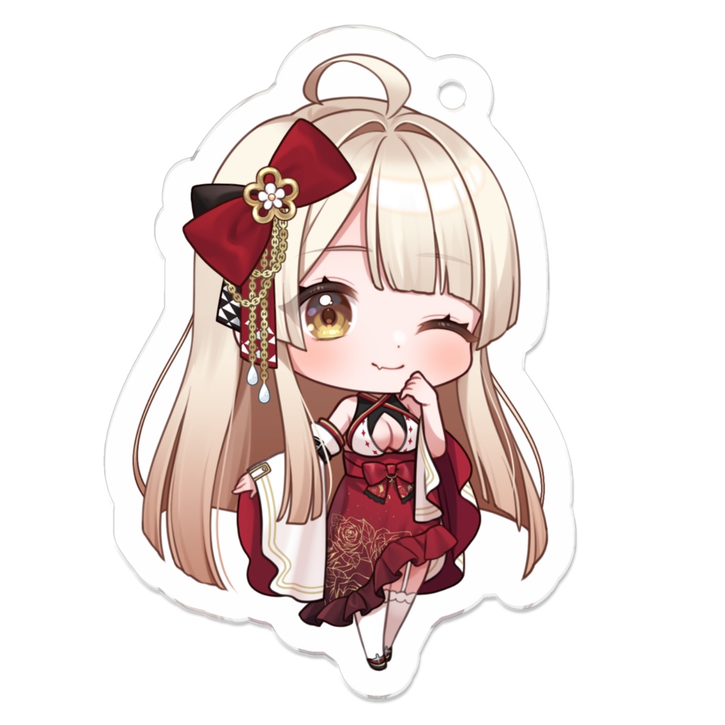 喜多ななち 巫女 デフォルメアクリルキーホルダー-B(Kita Nanachi Miko Costume Deformed Acrylic Keychain B type)