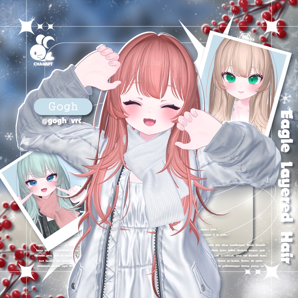 🦅 Eagle_Layered_Hair - 【12 アバター対応】