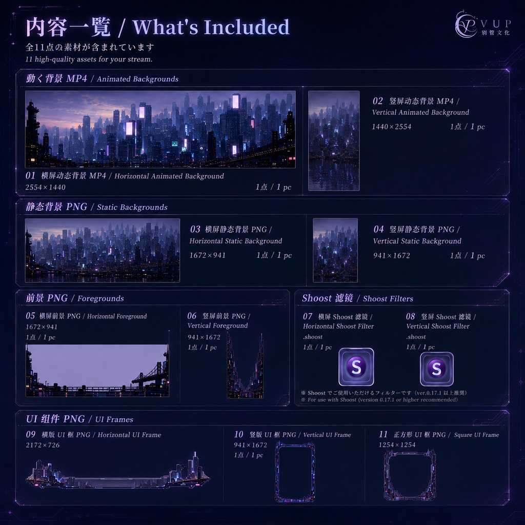 【動く背景】♡ 霧港ネオンシティ ♡ 薄霧と霓虹の港街|VTuber配信背景素材