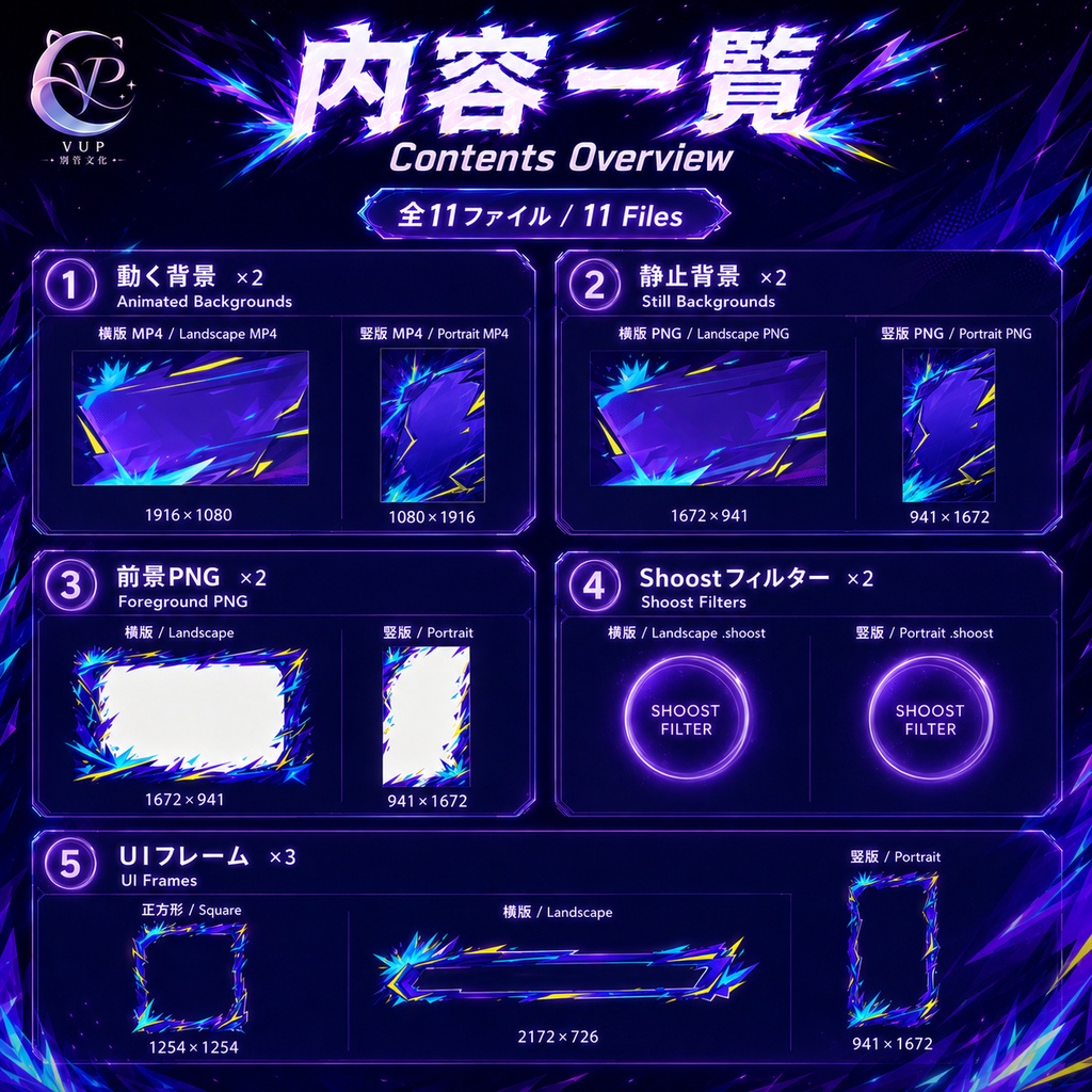 【動く背景】♡ 霓电裂变(ネオン電裂)♡ 赛博霓虹电流裂变视觉|VTuber向け配信背景素材