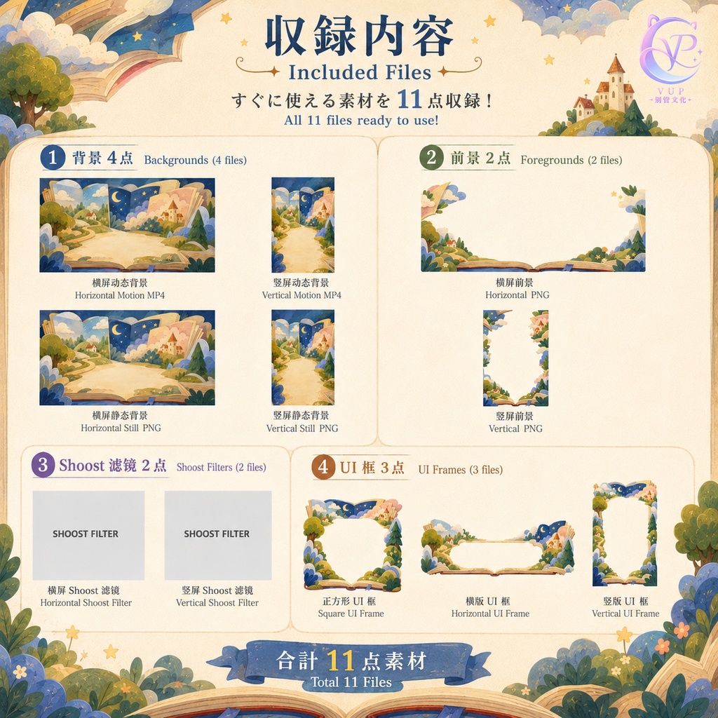 【動く背景】♡ 巨大絵本の世界 ♡ 紙の質感とイラストの線が織りなす温かい物語空間|VTuber配信背景素材