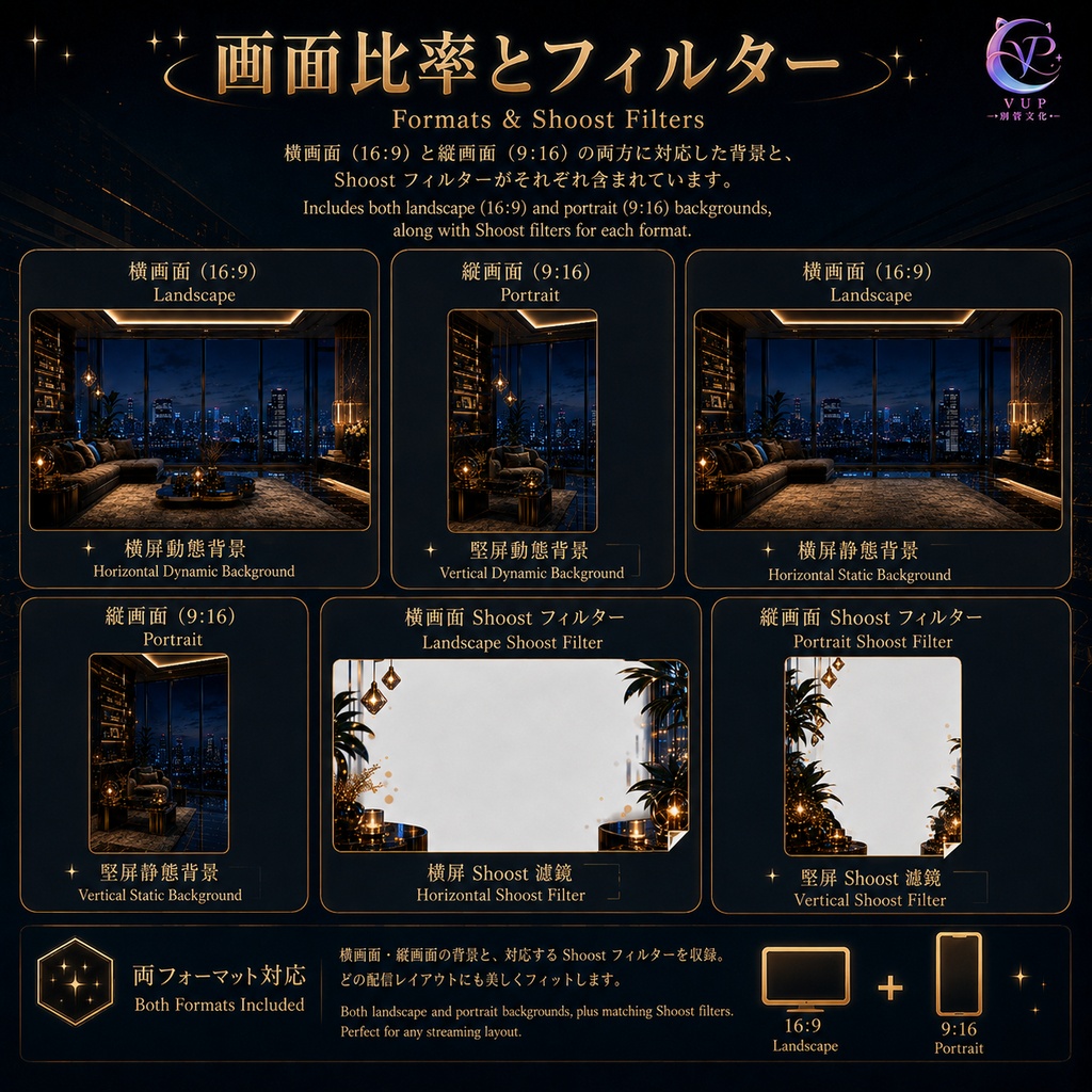 【動く背景】♡ 高層マンションの窓辺から望む夜景 ♡ 都会の灯りを配信に 💗|VTuber向け配信背景素材
