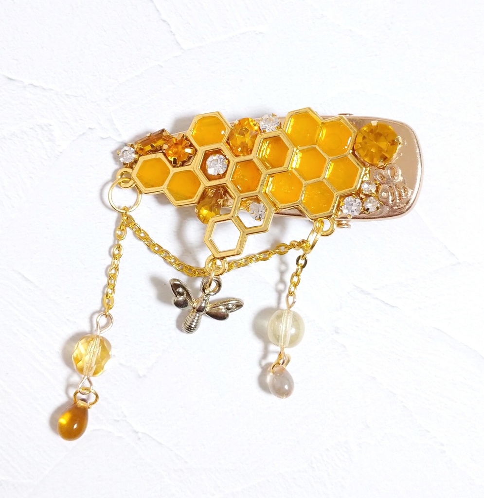 オリジナルアクセサリー ヘアクリップ はちみつ