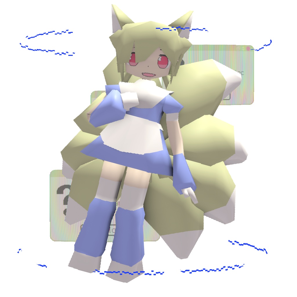 【データ販売】電脳メイドみぎきき(串)【3Dモデルのみ】