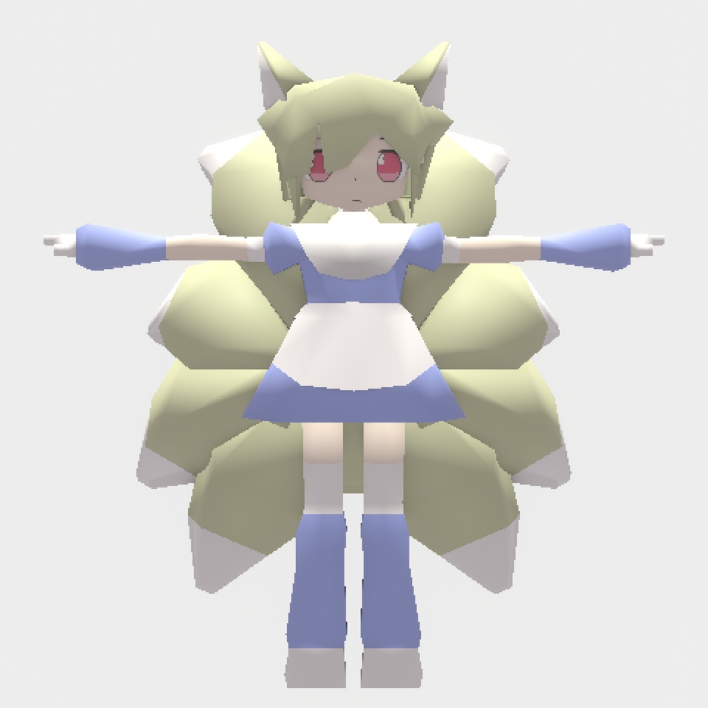 【データ販売】電脳メイドみぎきき(串)【3Dモデルのみ】