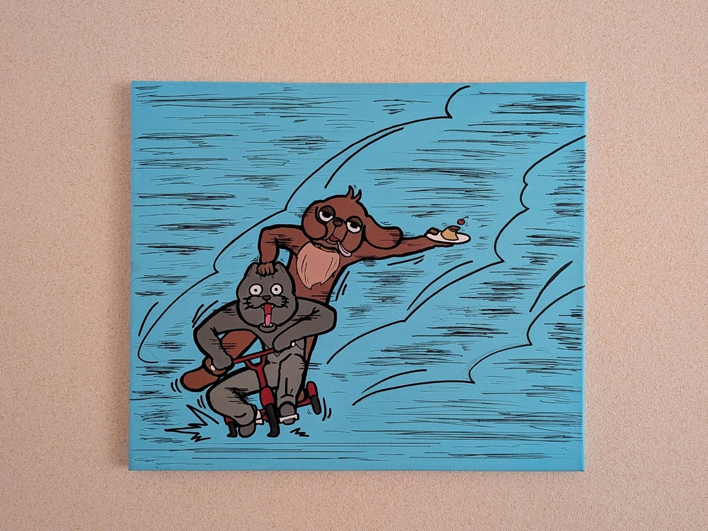 アクリル画「三輪プリン」