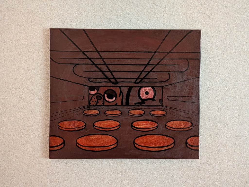 アクリル画「よく焼き」