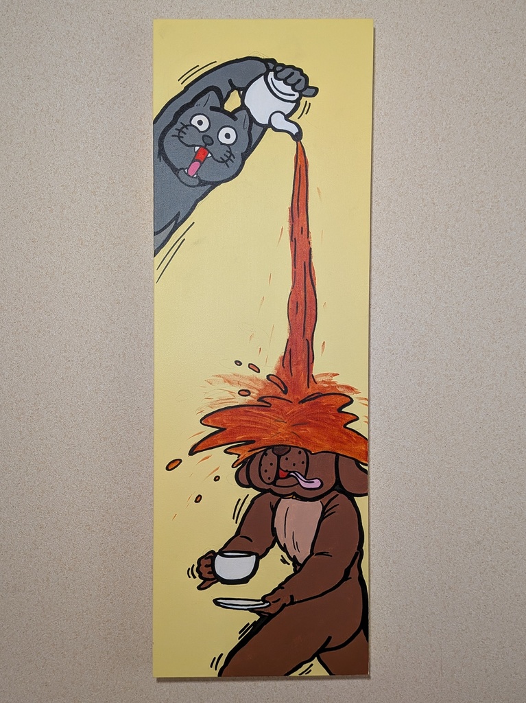 アクリル画「高すぎドリップ」