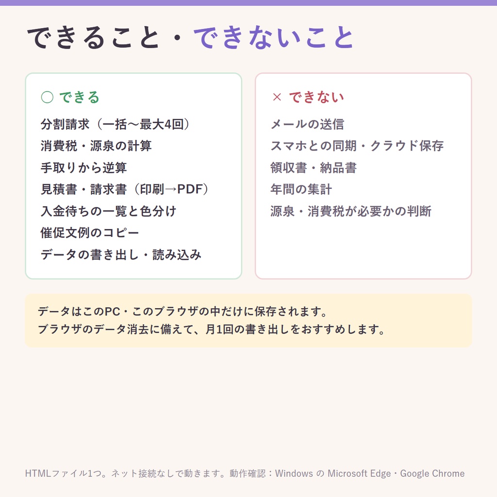 依頼管理・請求書・見積書|着手金と残金の分割請求、入金待ちを1画面で(源泉徴収・手取り逆算/Live2D・立ち絵・企業案件)