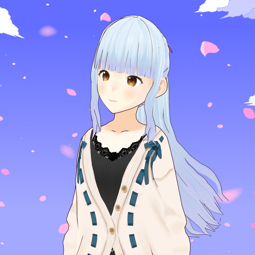 【VRoid】 Hifumi's Wavy High Ponytail & Blunt Bangs / ゆるふわポニーテール ぱっつん前髪