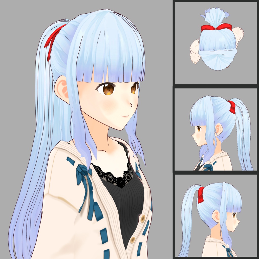 【VRoid】 「ひふみ」 ゆるふわポニーテール ぱっつん前髪 / Wavy High Ponytail & Blunt Bangs Hifumi's Hair Preset