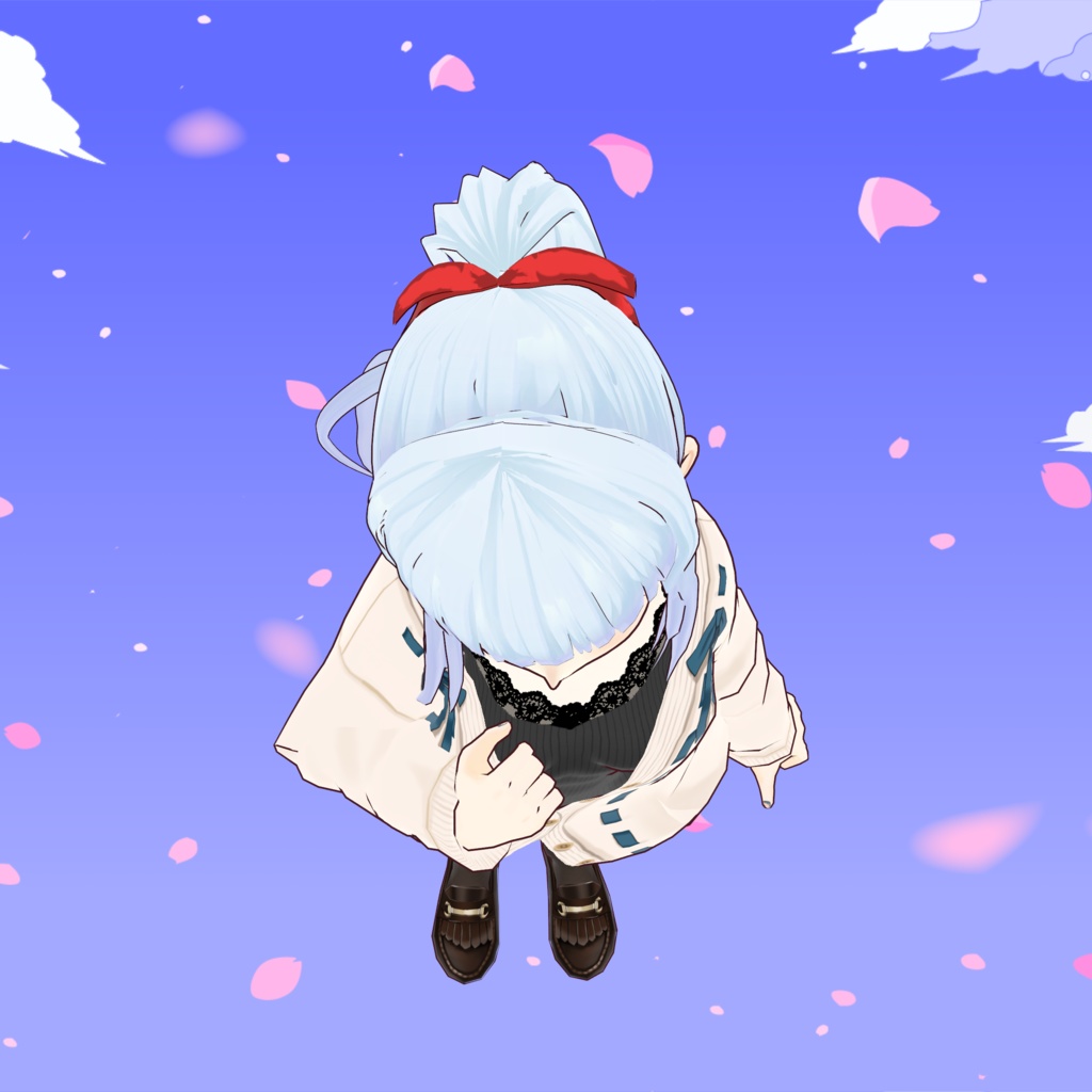 【VRoid】 Hifumi's Wavy High Ponytail & Blunt Bangs Hair Preset / ゆるふわポニーテール ぱっつん前髪