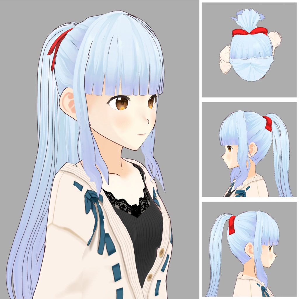 【VRoid】 「ひふみ」 ゆるふわポニーテール ぱっつん前髪 / Wavy High Ponytail & Blunt Bangs Hifumi's Hair Preset