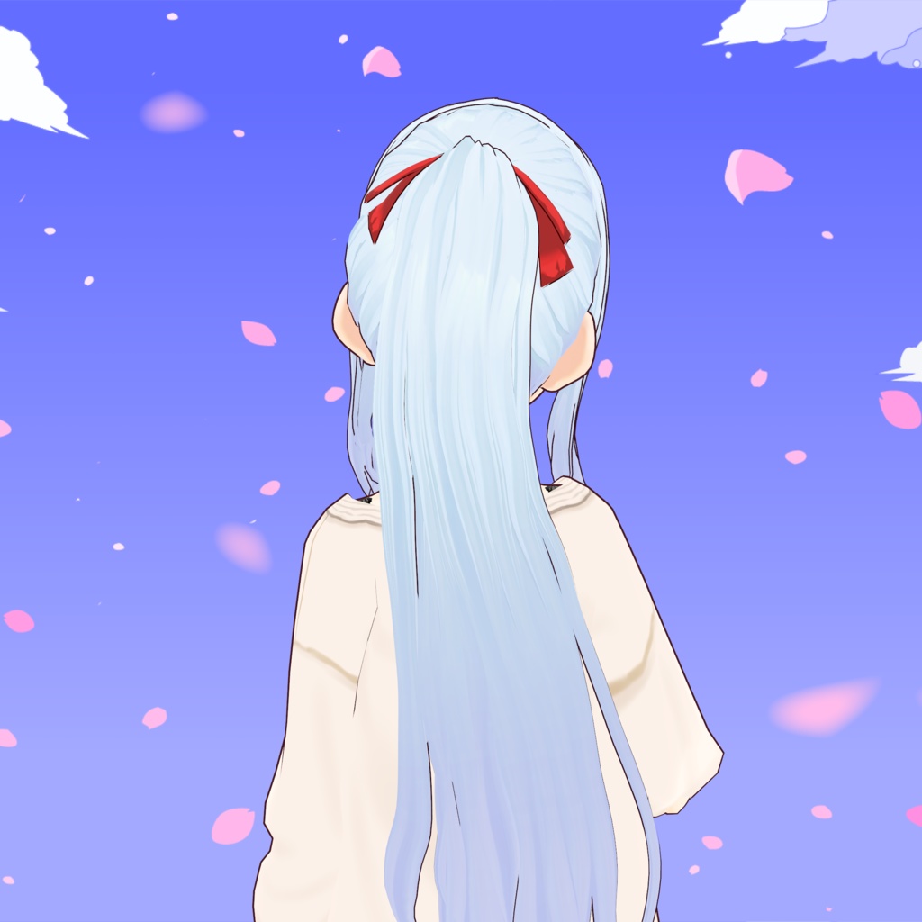 【VRoid】 Hifumi's Wavy High Ponytail & Blunt Bangs Hair Preset / ゆるふわポニーテール ぱっつん前髪