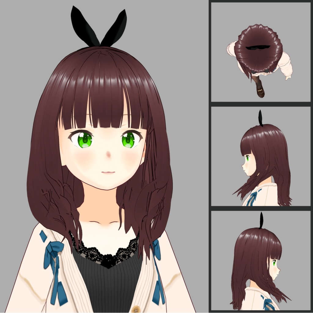 【VRoid】 「紬」 ゆるふわミディアムヘア / Wavy Medium Hair Tsumugi's Hair Preset