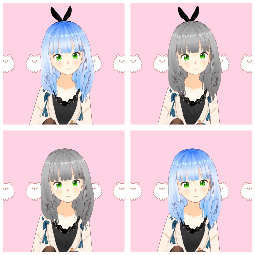 【VRoid】 「紬」 ゆるふわミディアムヘア / Wavy Medium Hair Tsumugi's Hair Preset