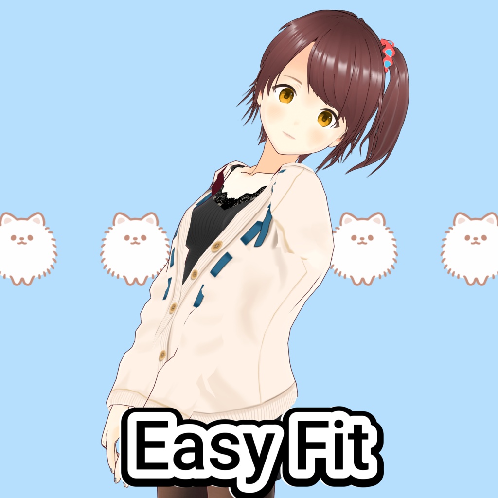 【VRoid】 「裕子」 元気なシュシュ付きサイドポニー / Energetic Side Ponytail with Scrunchie Hiroko's Hair Preset