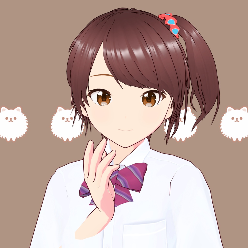 【VRoid】 「裕子」 元気なシュシュ付きサイドポニー / Energetic Side Ponytail with Scrunchie Hiroko's Hair Preset