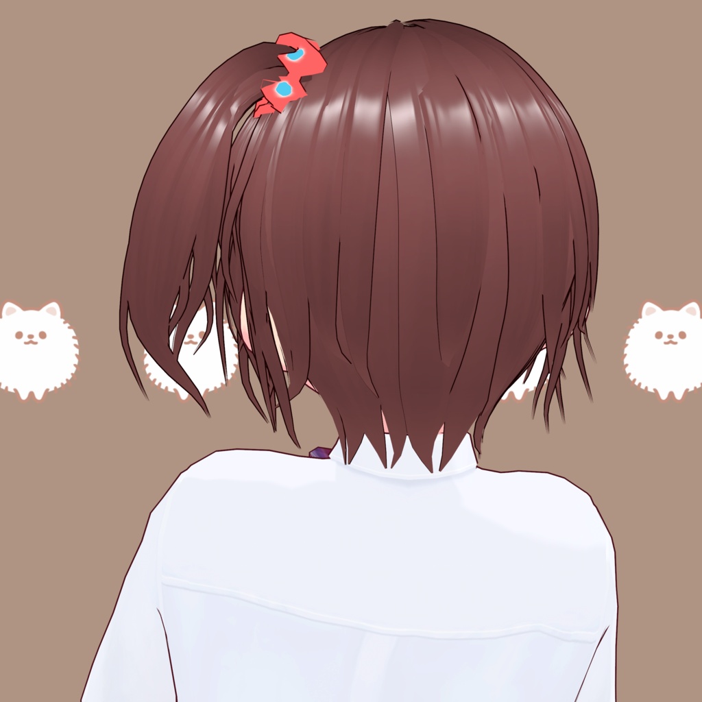 【VRoid】 「裕子」 元気なシュシュ付きサイドポニー / Energetic Side Ponytail with Scrunchie Hiroko's Hair Preset