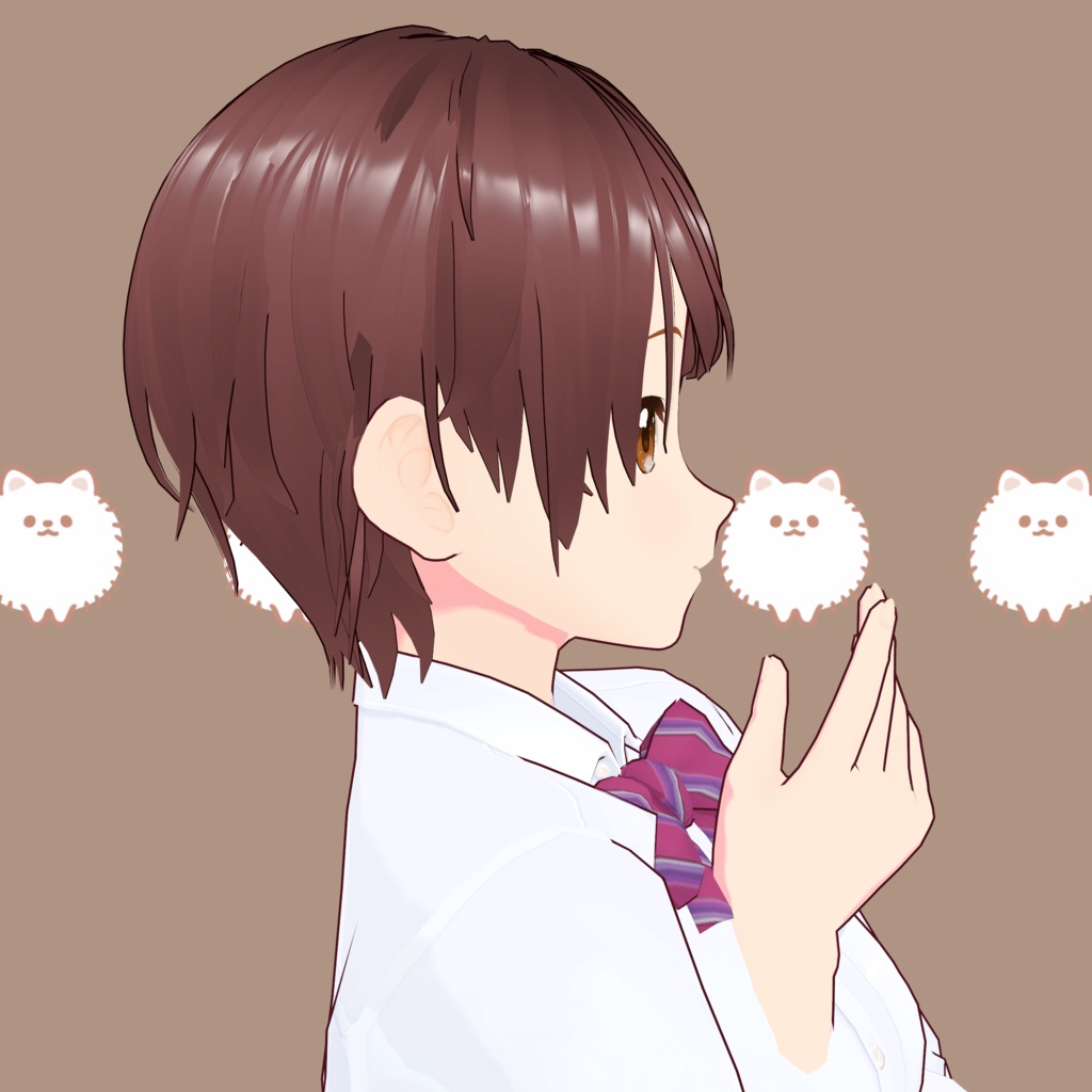 【VRoid】 「裕子」 元気なシュシュ付きサイドポニー / Energetic Side Ponytail with Scrunchie Hiroko's Hair Preset