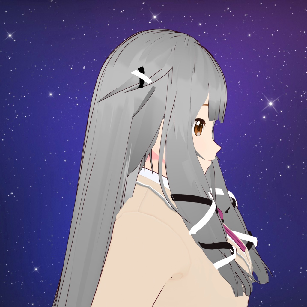 【VRoid】 「心音」 ラップリボン&ウェービーロング / Wrapped Ribbon & Wavy Long Hair Cocone's Hair Preset