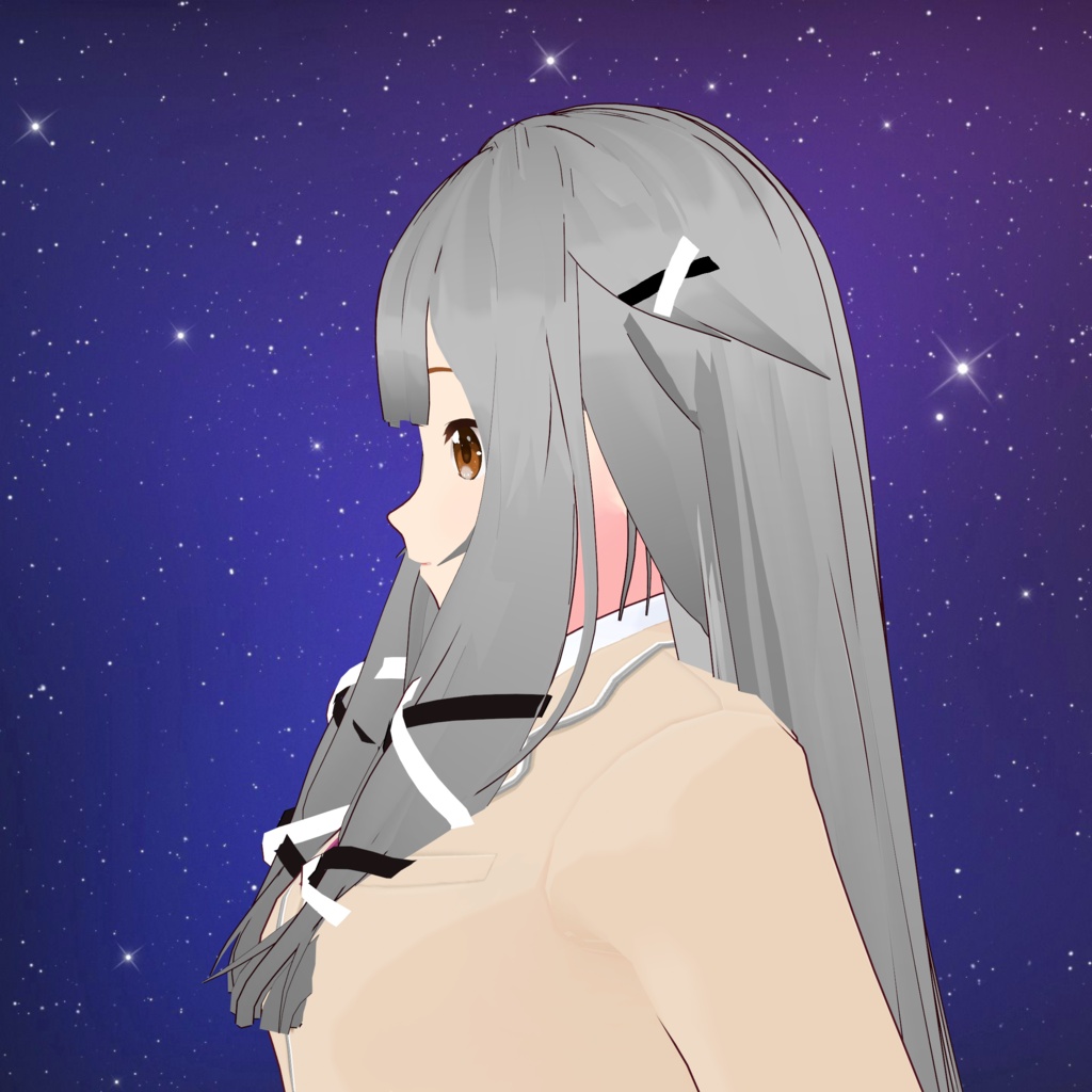【VRoid】 「心音」 ラップリボン&ウェービーロング / Wrapped Ribbon & Wavy Long Hair Cocone's Hair Preset