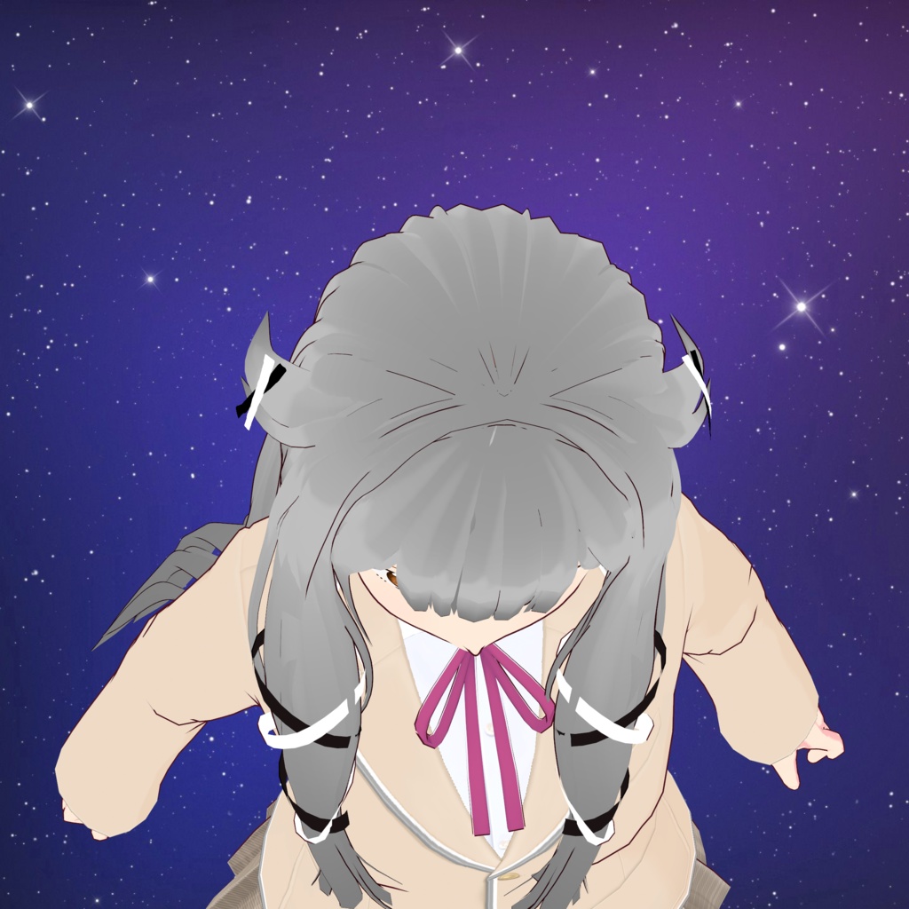 【VRoid】 「心音」 ラップリボン&ウェービーロング / Wrapped Ribbon & Wavy Long Hair Cocone's Hair Preset