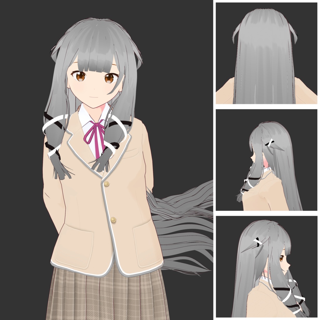 【VRoid】 「心音」 ラップリボン&ウェービーロング / Wrapped Ribbon & Wavy Long Hair Cocone's Hair Preset