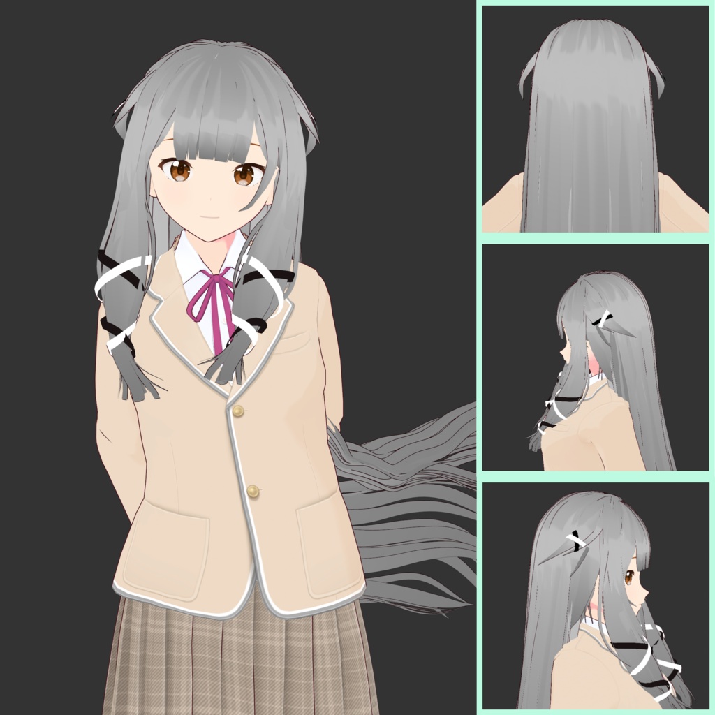 【VRoid】 「心音」 ラップリボン&ウェービーロング / Wrapped Ribbon & Wavy Long Hair Cocone's Hair Preset