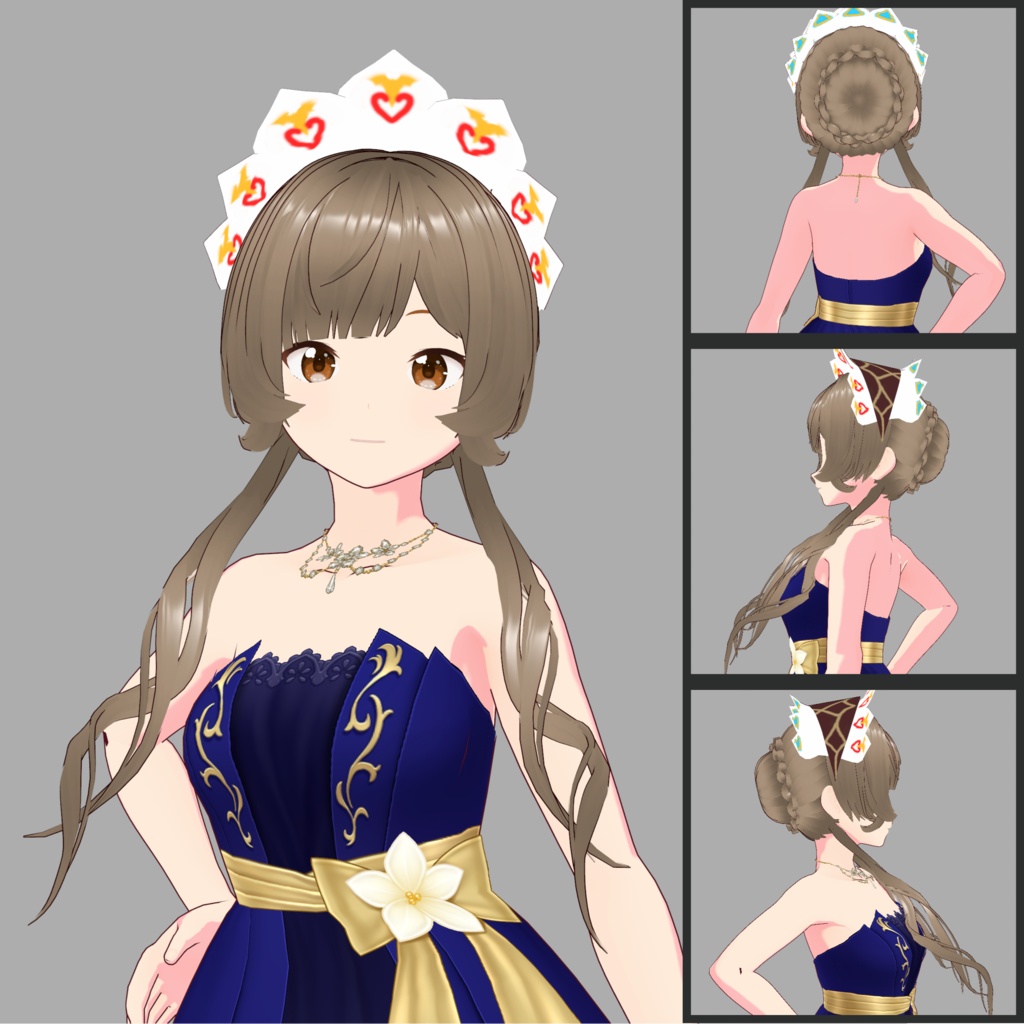 【VRoid】「人形仕掛け」ゆるふわツインテール / Clockwork Marionette Wavy Twintails Hair Preset