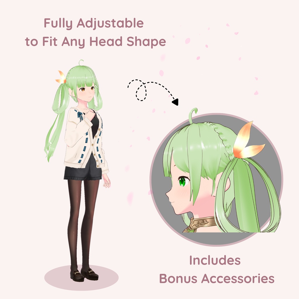 【VRoid】 Braid Ring Twintails Women's Hair Preset Vol. 7