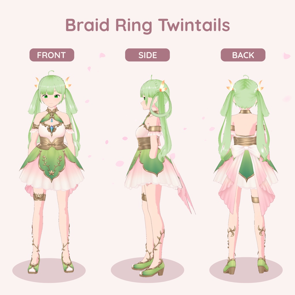 【VRoid】 Braid Ring Twintails Women's Hair Preset Vol. 7