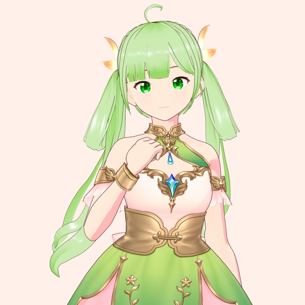 【VRoid】「サクナ」 輪っか風ゆるふわツインテール&三つ編み / Wavy Ring Twin Tails & Braids Sakuna's Hair Preset