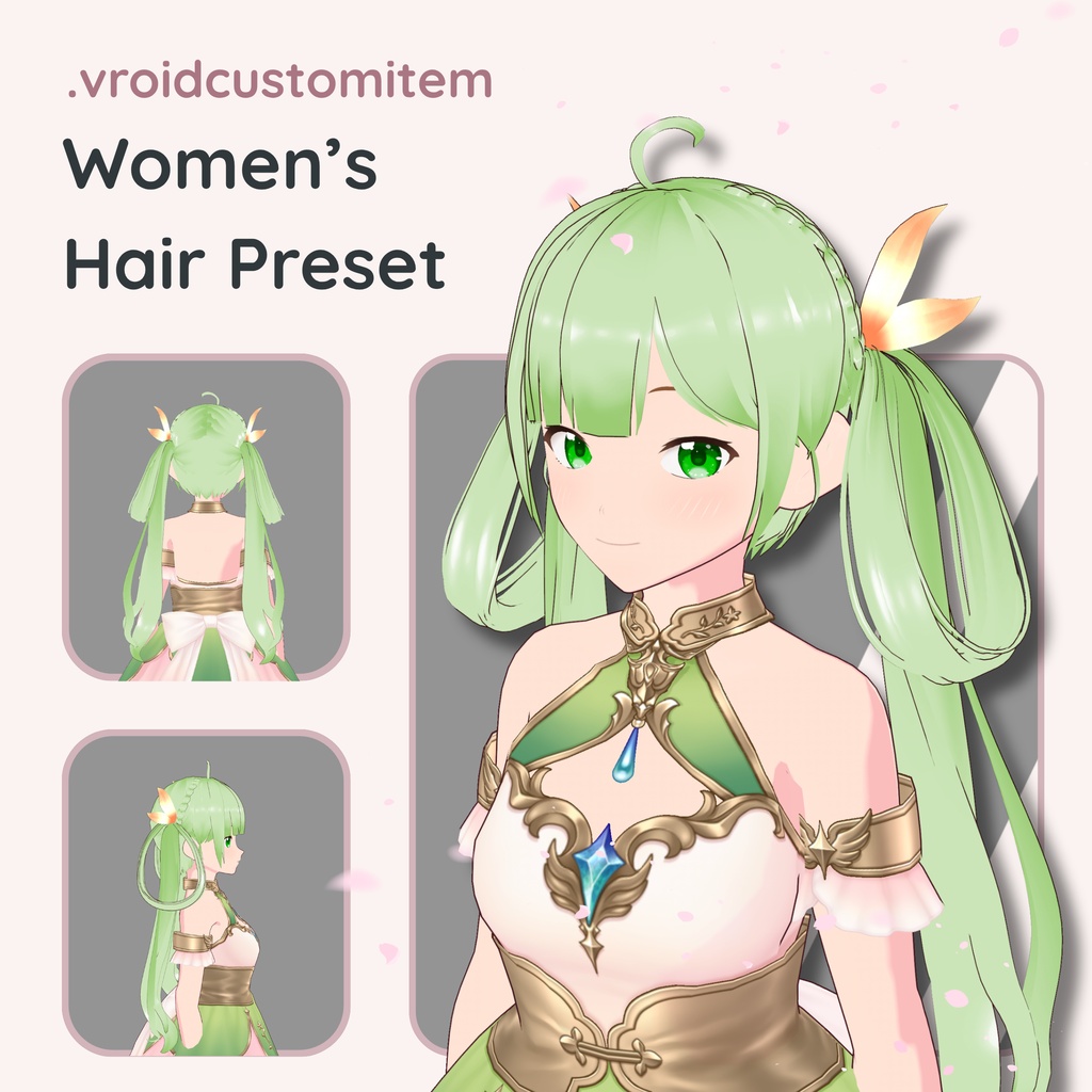 【VRoid】 Braid Ring Twintails Women's Hair Preset Vol. 7