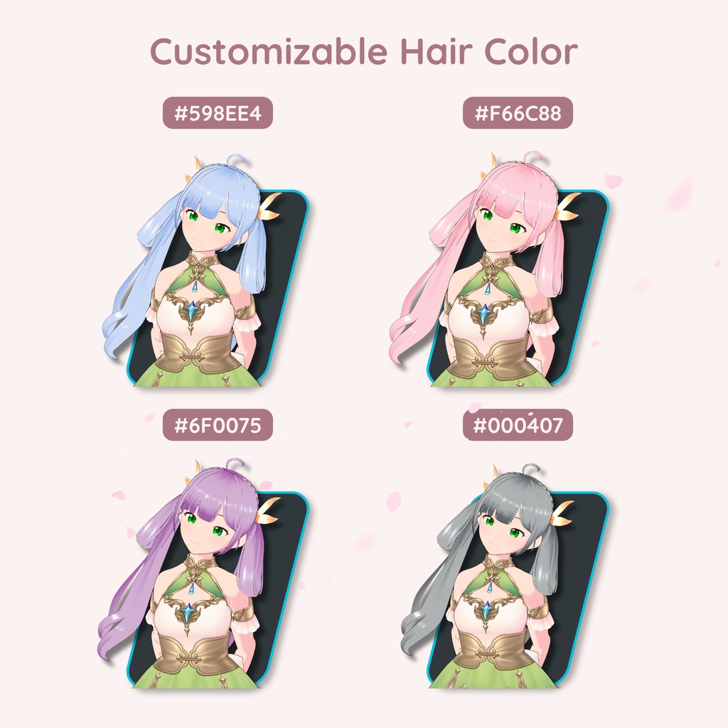【VRoid】 Braid Ring Twintails Women's Hair Preset Vol. 7