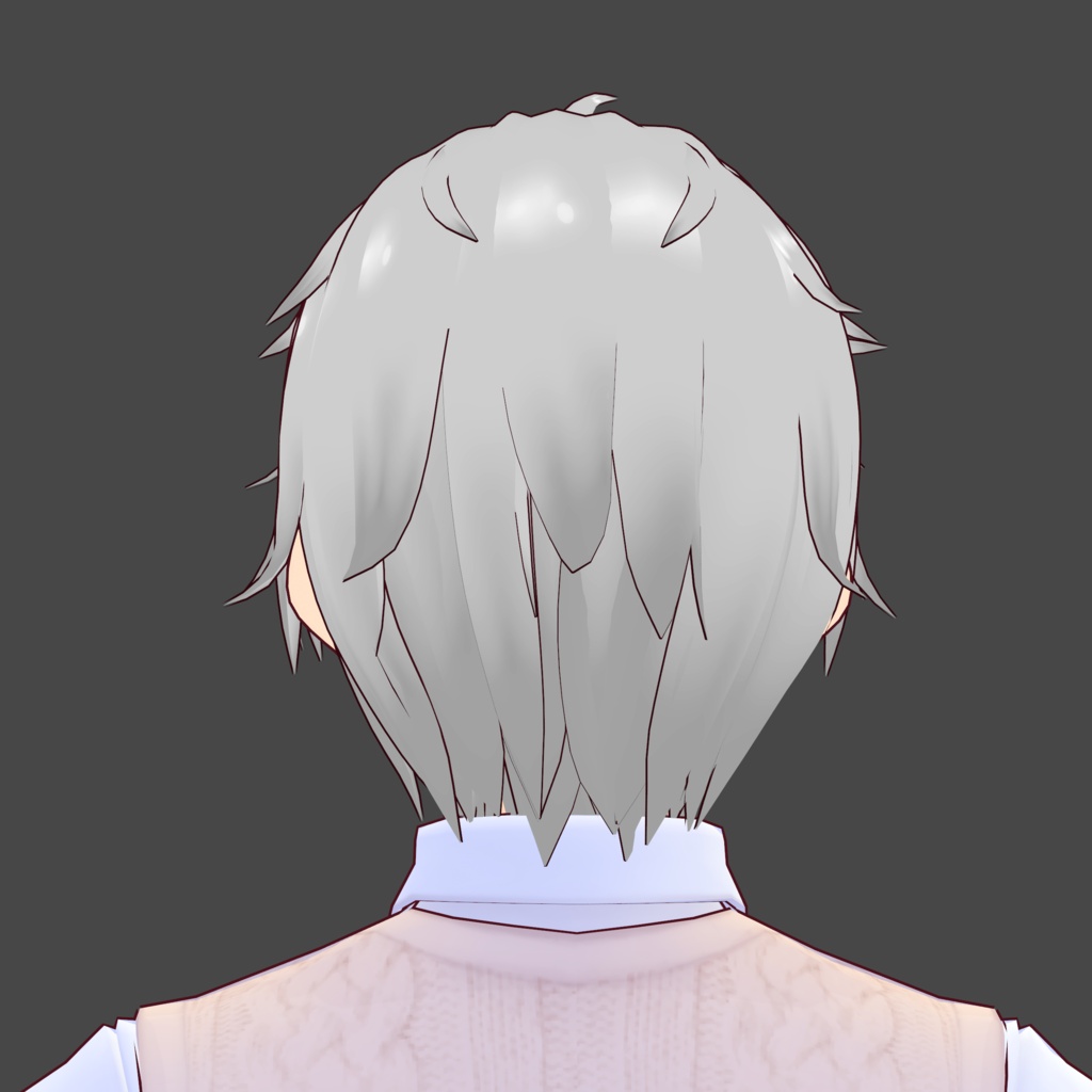 【VRoid】 「ファントム」 無造作レイヤーショート(メンズ髪型データ) / Messy Layered Short Hair Phantom Heart's Male Hair Preset
