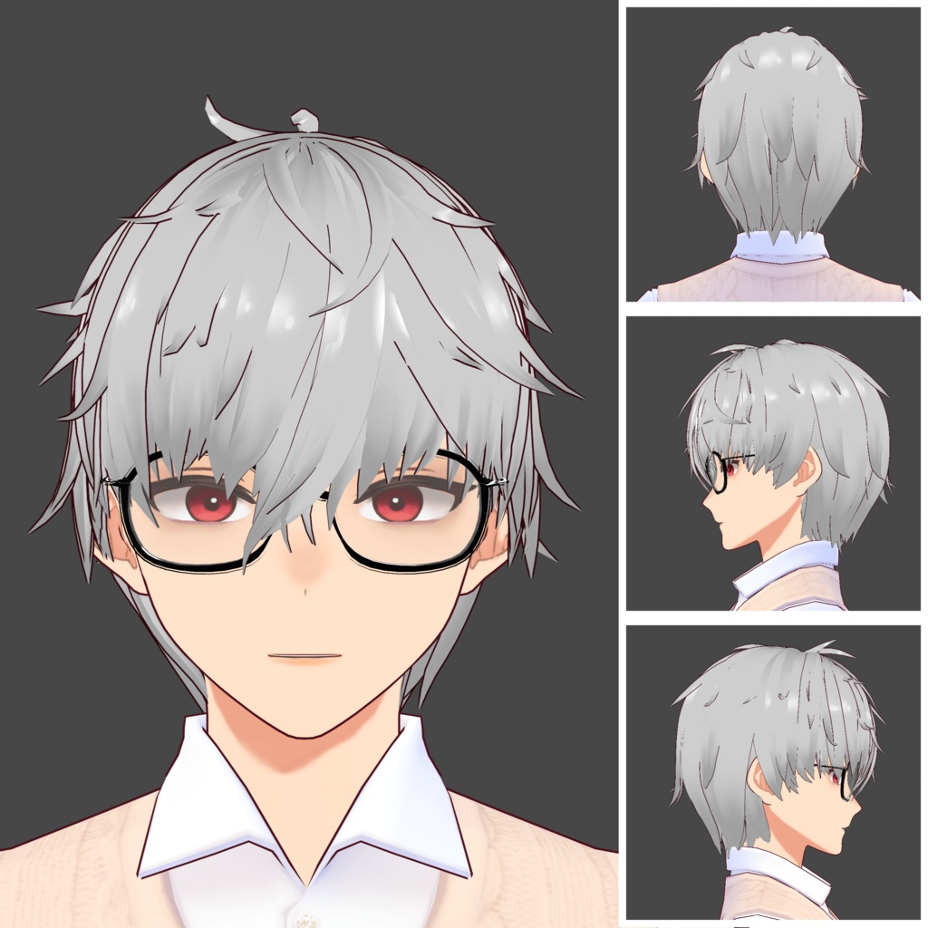 【VRoid】 「ファントム」 無造作レイヤーショート(メンズ髪型データ) / Messy Layered Short Hair Phantom Heart's Male Hair Preset