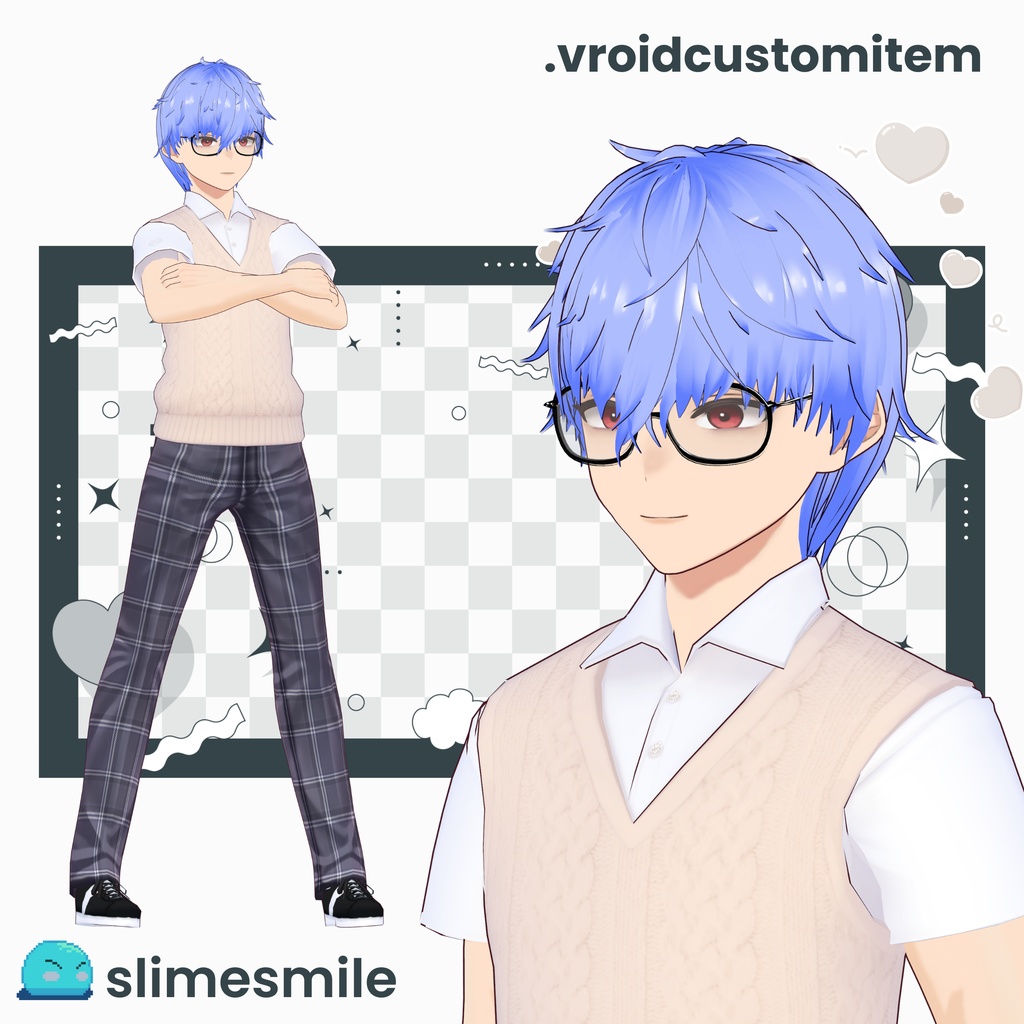 【VRoid】クールな無造作レイヤーショート [髪型データ] / Cool Messy Layered Short Hair Preset (Unisex/Male)