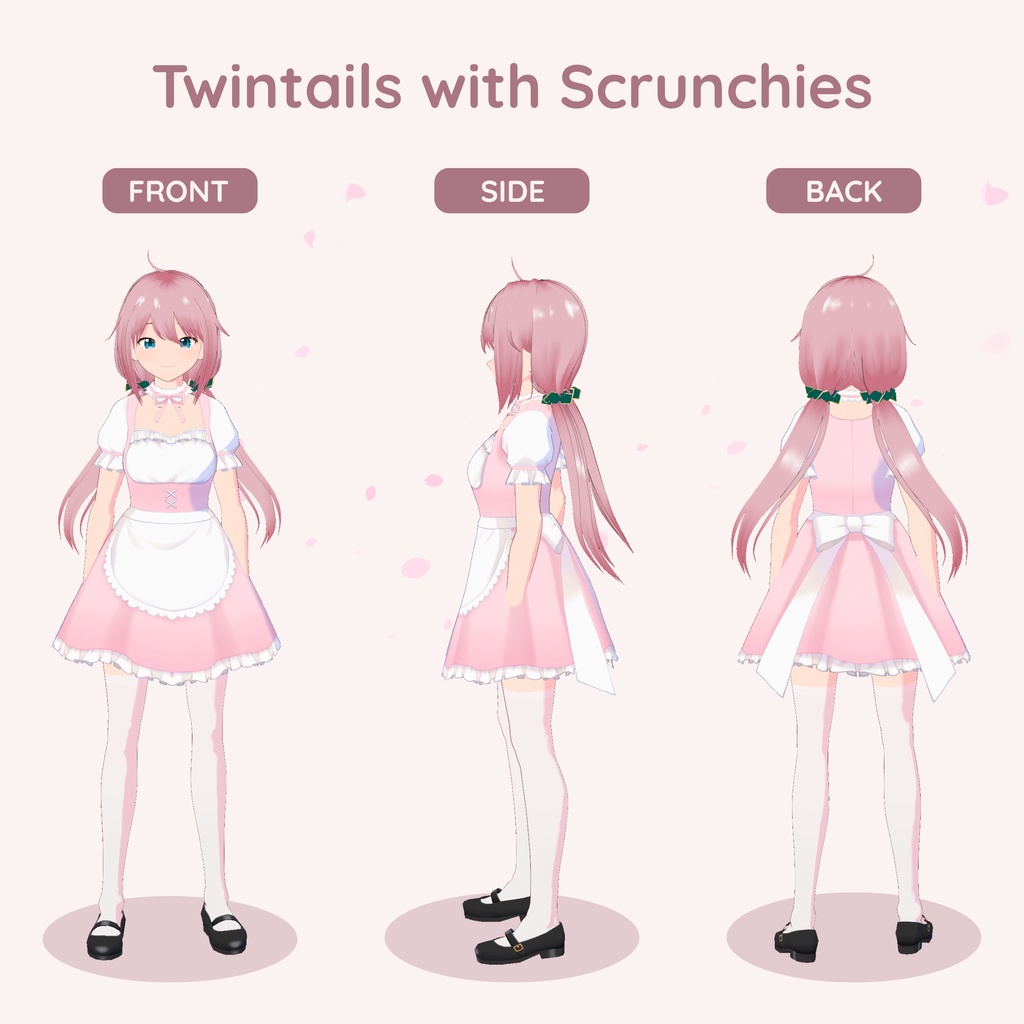 【VRoid】 Twintails with Scrunchies Women's Hair Preset Vol. 8