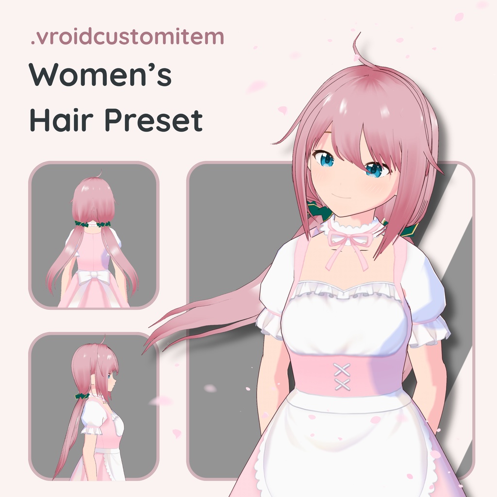 【VRoid】 Twintails with Scrunchies Women's Hair Preset Vol. 8